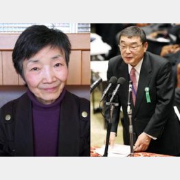 元NHK経営委員で国立音大名誉教授の小林緑氏(右は浜田委員長)/(C)日刊ゲンダイ
