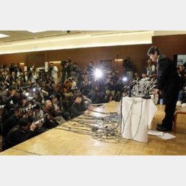 報道陣300人、テレビカメラ50台/(C)日刊ゲンダイ