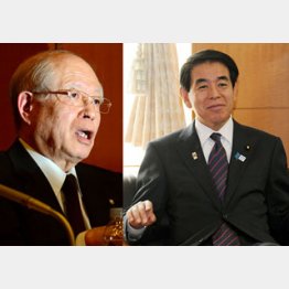 野依理化学研究所理事長と下村文科相/(C)日刊ゲンダイ