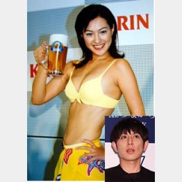 「原田梓帆」時代の妻と堂珍/(C)日刊ゲンダイ