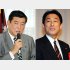 追い込まれる石破幹事長（左）と岸田外相／（Ｃ）日刊ゲンダイ