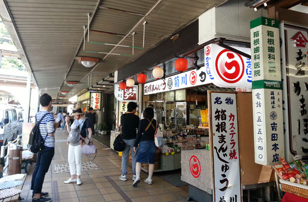 箱根湯本駅前の土産物屋（提供写真）