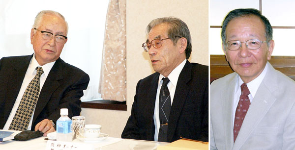 巨人・渡辺、阪神・久万両オーナーは“蜜月”だった（右は野﨑氏）（Ｃ）日刊ゲンダイ