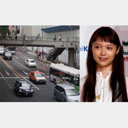 左は渋谷駅西口前の事故現場（Ｃ）日刊ゲンダイ
