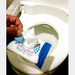 「トイレに流せるウェットティッシュ」（Ｃ）日刊ゲンダイ