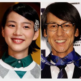 能年玲奈(左)と葛西紀明