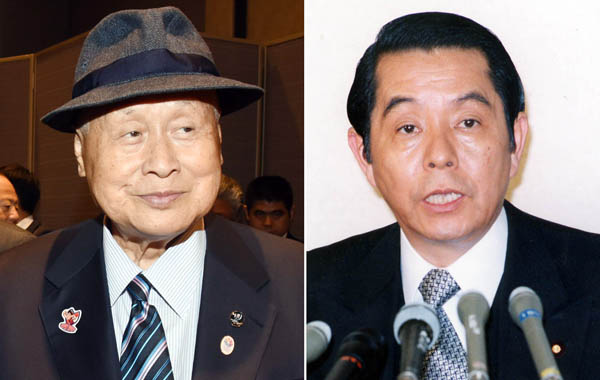森喜朗元首相（左）と山口敏夫元労相（Ｃ）日刊ゲンダイ