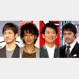 TBSドラマで主演した西島秀俊、佐藤健、唐沢寿明、阿部寛（左から）／（Ｃ）日刊ゲンダイ