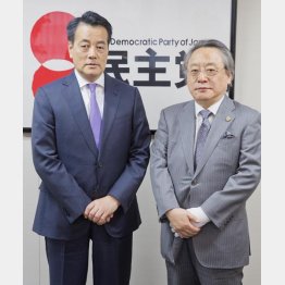 岡田克也代表（左）と小林節氏／（Ｃ）日刊ゲンダイ