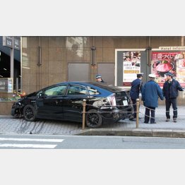梅田の事故現場