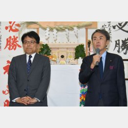 伸晃都連会長（右）が“いけにえ”に（左は落選した増田氏）／（Ｃ）日刊ゲンダイ
