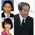 田邊昭知社長（右）と有吉弘行・夏目三久／（Ｃ）日刊ゲンダイ