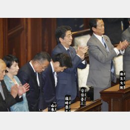 ＴＰＰ衆院通過で喜ぶ安倍首相（Ｃ）日刊ゲンダイ