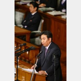 内閣不信任案の趣旨弁明をする枝野民進党前幹事長 ／（Ｃ）日刊ゲンダイ