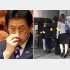 塩崎厚労相（左）と電通の家宅捜査（Ｃ）共同通信社