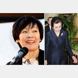 右写真は安倍晋三首相の母・洋子さん（Ｃ）日刊ゲンダイ