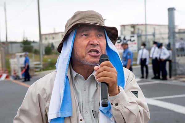 １０月１７日に逮捕され、長期拘留が続く沖縄基地反対運動のリーダー山城博治さん （提供写真）