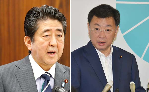 安倍首相（左）と松野大臣（Ｃ）日刊ゲンダイ
