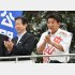 都議選で応援演説する山口代表（左）／（Ｃ）日刊ゲンダイ