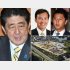 右上左から、愛媛３区補選の白石洋一候補と白石寛樹候補（右下は加計学園獣医学部予定地＝共同）／（Ｃ）日刊ゲンダイ