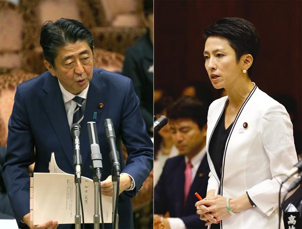 安倍首相と蓮舫代表（Ｃ）日刊ゲンダイ