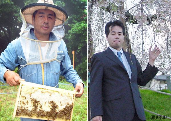 スズメバチと格闘する毎日を送る鈴木さん（右は営業マン時代）／（Ｃ）日刊ゲンダイ