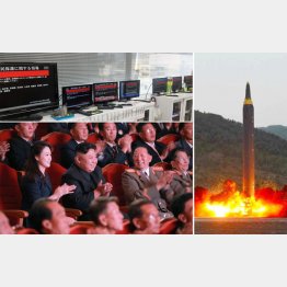 ミサイル発射でまた一斉にＪアラートが…（左上）／（Ｃ）朝鮮通信＝共同