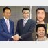 ワラを掴んだ面々（Ｃ）共同通信社