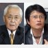 フジテレビの宮内正喜社長（左）と前社長の亀山千広氏／（Ｃ）共同通信社