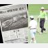 堂々の全面広告（左）と逃げ回る２人（Ｃ）日刊ゲンダイ