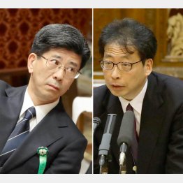 登場人物は役人が多い（佐川氏＝左、と藤原氏）／（Ｃ）日刊ゲンダイ