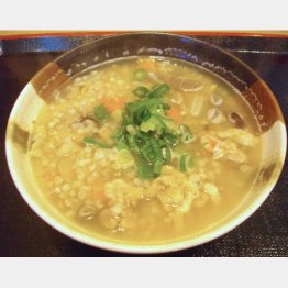 ＪＲ徳島駅「麺家れもん」の「そば米雑炊」（提供写真）