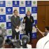 ようやく出てきた加計理事長（右）／（Ｃ）共同通信社