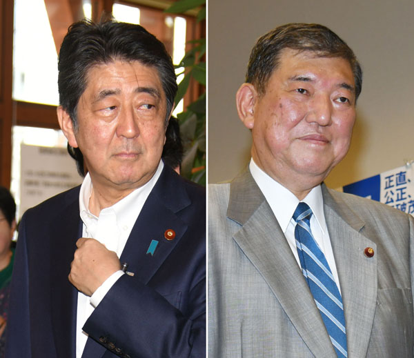 安倍首相（左）と石破元幹事長（Ｃ）日刊ゲンダイ