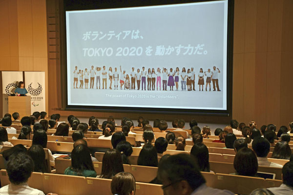 東京五輪の大会ボランティア募集を前に上智大で開かれた学生向け説明会（Ｃ）共同通信社