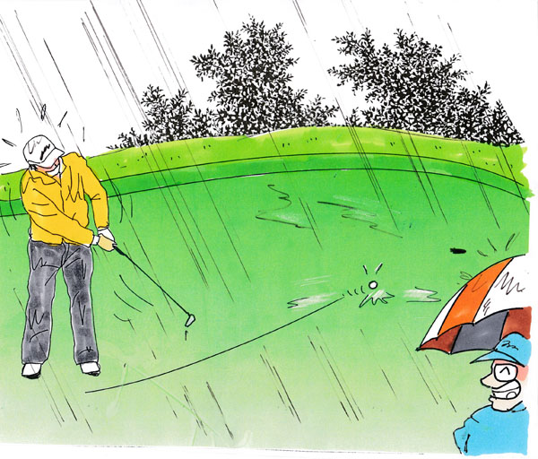 雨の日はロングパット厳禁 グリーンの外にもチャンスあり ゴルフ 日刊ゲンダイdigital