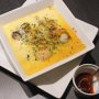 【牡蠣の中華風茶碗蒸し】蒸しは平たい皿で！