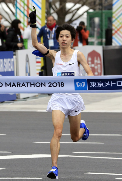 今年の東京マラソンで日本記録（当時）を更新した設楽悠太（Ｃ）日刊ゲンダイ