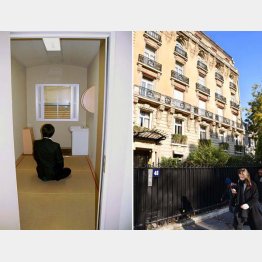 通常はこんな感じ（左・東京拘置所の単独室、右はゴーン容疑者のパリの集合住宅）／（Ｃ）共同通信社