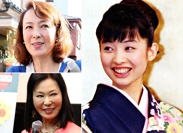 花田美恵子さん（右）と河野景子さん（左上）と藤田紀子さん（Ｃ）日刊ゲンダイ