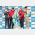 ボートレース新ＣＭシリーズ「姫たちだってＬｅｔ’ｓ　ＢＯＡＴ　ＲＡＣＥ」発表会田中圭（左から２人め）とロバート（Ｃ）日刊ゲンダイ