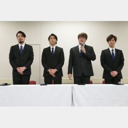 （左から）小田井涼平、白川裕二郎、酒井一圭、後上翔太（Ｃ）日刊ゲンダイ