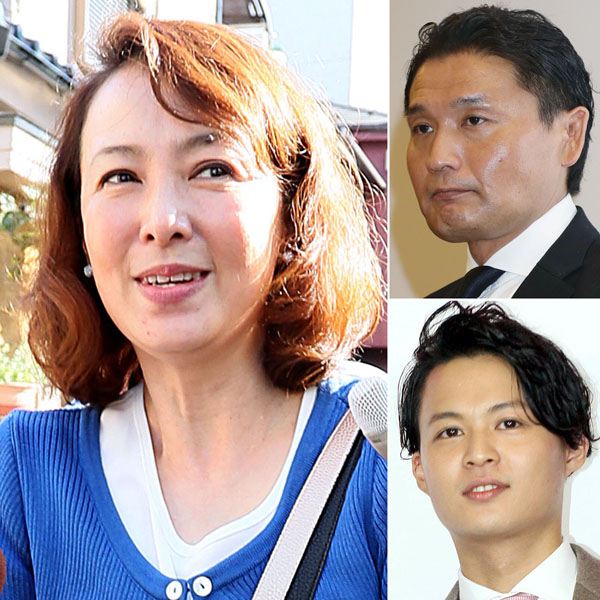 左から時計回りに河野景子、貴乃花、花田優一（Ｃ）日刊ゲンダイ