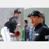 荒木大輔二軍監督兼コーチ（右）と吉田輝星（Ｃ）日刊ゲンダイ