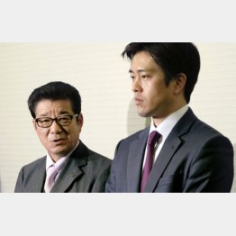 （左から）松井一郎大阪知事と吉村洋文大阪市長（Ｃ）共同通信社