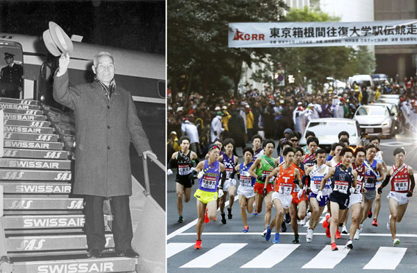 マラソン強化に尽力した金栗四三さん（左）は箱根駅伝の発案者でもある（Ｃ）共同通信社