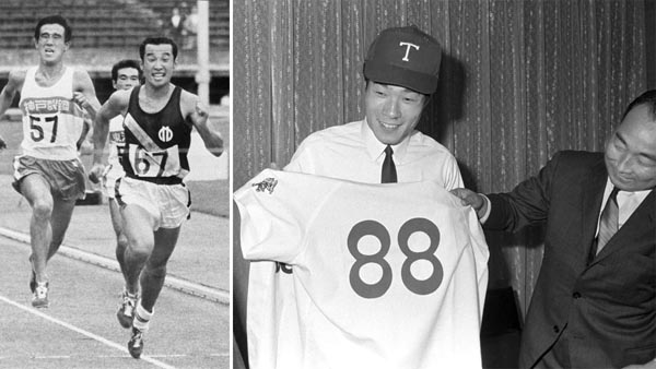 澤木（左）の走りは世界でもトップクラスだった。飯島はプロ野球界へ。69年からロッテオリオンズでプレーした（Ｃ）共同通信社