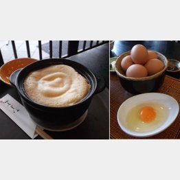 玉子ふわふわ（左）は箸で黄身がつまめるほど新鮮な自社の卵を使用している（Ｃ）日刊ゲンダイ