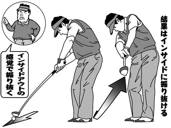 スイングは外角低めのボールをライト方向に打つイメージ ゴルフ 日刊ゲンダイdigital