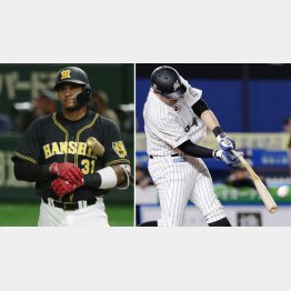 阪神のマルテ（左）は調子を上げてきたが…レアードは適時一塁打を放つ（Ｃ）共同通信社